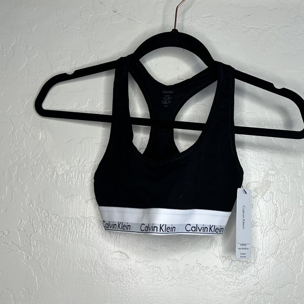 Calvin Klein Women's Modern Cotton Unlined Wireless Bralette, Black size S